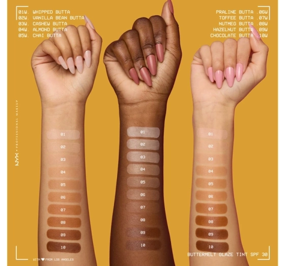 Нажмите на картинку, чтобы ее увеличить NYX Professional Makeup Buttermelt Glaze тональный крем SPF30 05 Chai Butta 30 мл