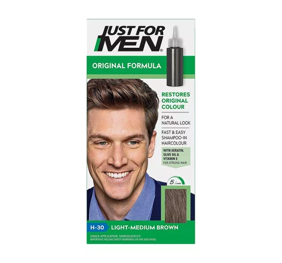 JUST FOR MEN СРЕДСТВО ПРОТИВ СЕДИНЫ ДЛЯ МУЖЧИН H-30 LIGHT-MEDIUM BROWN