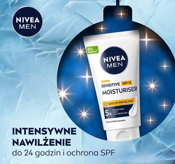 NIVEA MEN Feel Protected Sensitive Trio набір чоловічої косметики: гель для душу + гель для вмивання обличчя + крем для обличчя з SPF15
