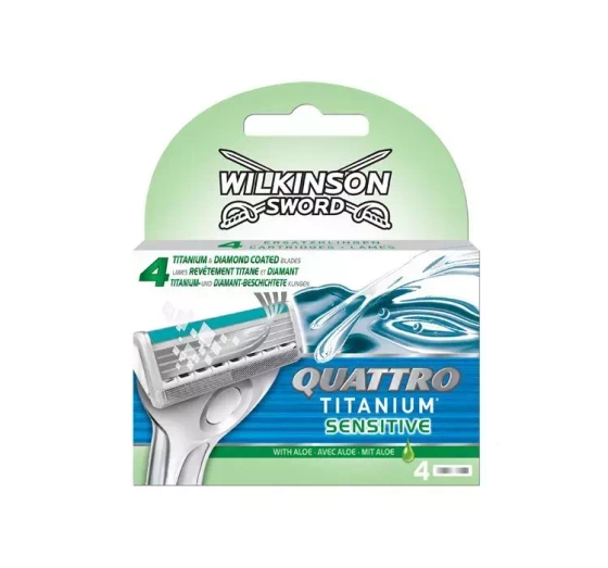 WILKINSON QUATTRO TITANIUM SENSITIVE КАРТРИДЖИ ДЛЯ БРИТВЕННОГО СТАНКА ДЛЯ МУЖЧИН 4 ШТУКИ