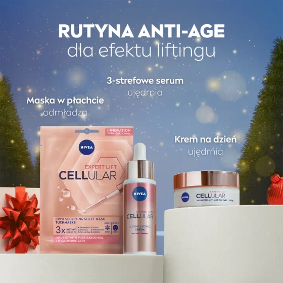 Nivea Cellular Expert Lift набір косметики для догляду за обличчям сироватка + крем з SPF30 + маска