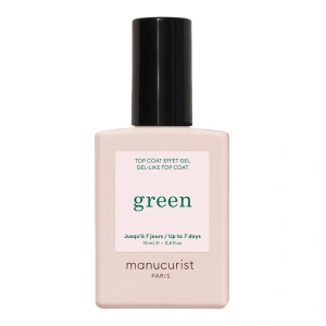 Manucurist Green Top Coat Gel Effect — блестящее покрытие для ногтей с гелевым эффектом, 15 мл