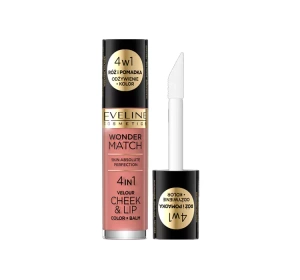 EVELINE WONDER MATCH CHEEK & LIP РУМЯНА ДЛЯ ЩЕК И ЖИДКАЯ ПОМАДА 01 4,5МЛ