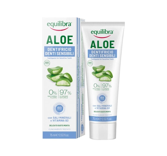 EQUILIBRA ALOE GEL DENTIFRICIO ГЕЛЕВА ПАСТА ДЛЯ ЧУТЛИВИХ ЗУБІВ І ЯСЕН 75МЛ