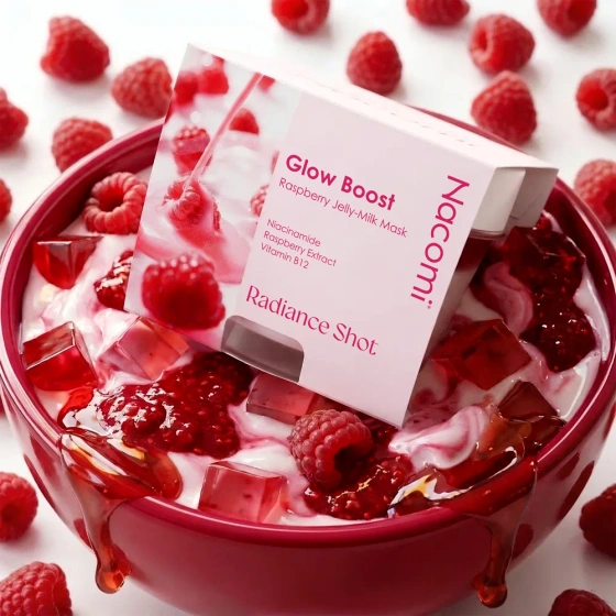 Nacomi Glow Boost Raspberry Jelly Milk Mask Radiance Shot сияющая маска для лица 80 мл