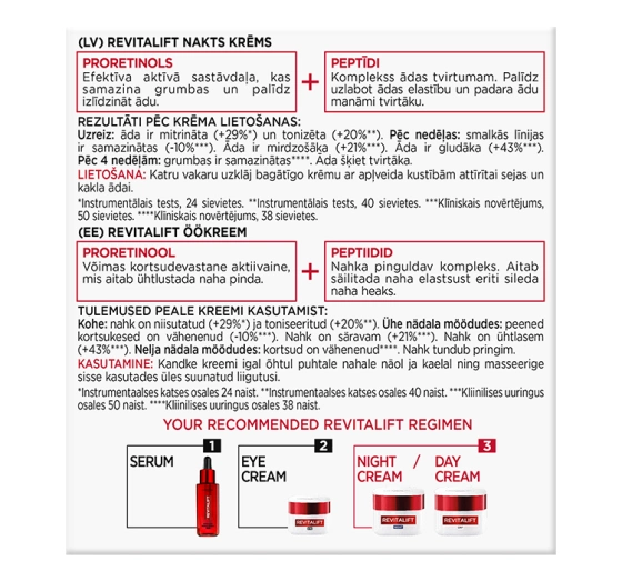 LOREAL REVITALIFT НІЧНИЙ КРЕМ ПРОТИ ЗМОРЩОК 50МЛ