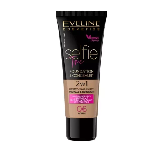 EVELINE SELFIE TIME УВЛАЖНЯЮЩЕЕ ТОНАЛЬНОЕ СРЕДСТВО И КОРРЕКТОР 06 HONEY 30МЛ
