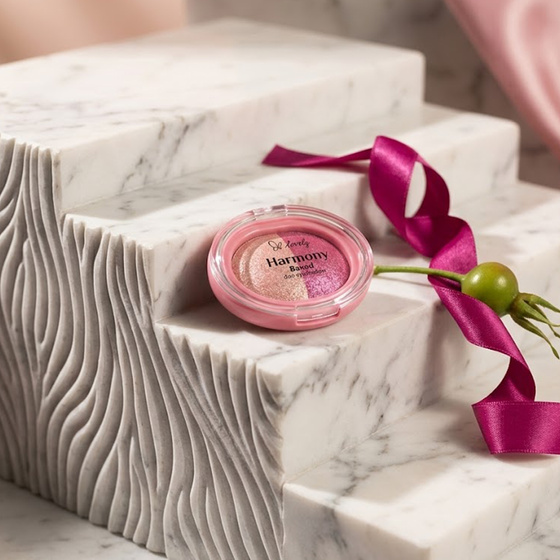 Натисніть на картинку, щоб її збільшити Lovely Harmony Baked Duo Eyeshadow дует блескучих тіней для повік 02 4 г
