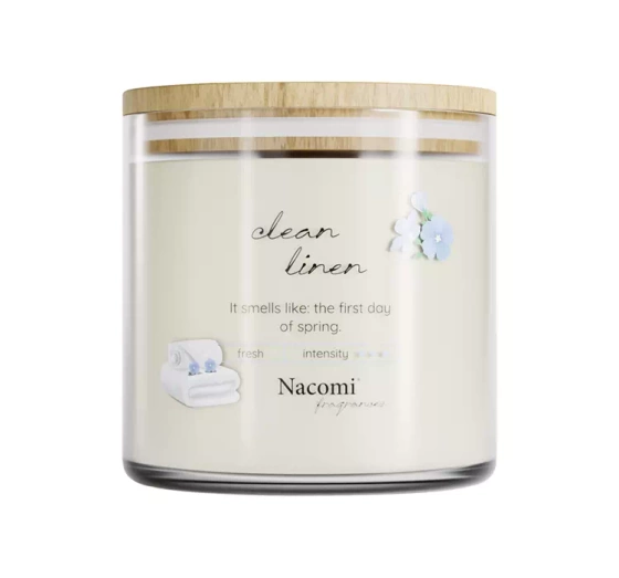 NACOMI FRAGRANCES АРОМАТИЧЕСКАЯ СОЕВАЯ СВЕЧА CLEAN LINEN 450Г