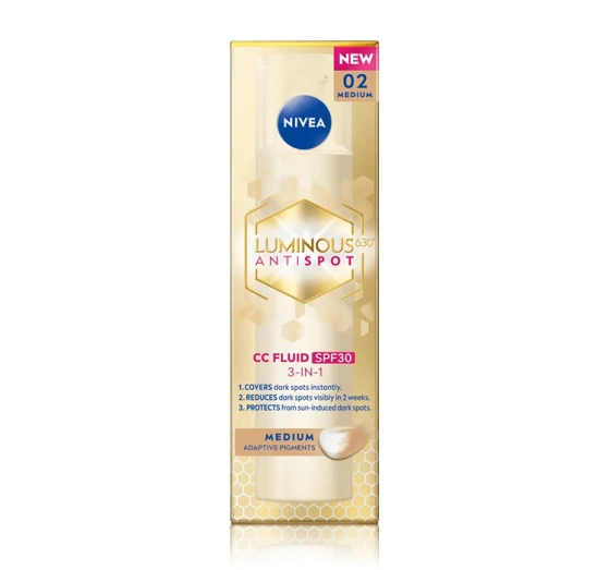 NIVEA LUMINOUS630 ANTISPOT КРЕМ CC ПРОТИ ЗНЕБАРВЛЕНЬ 02 MEDIUM 40МЛ