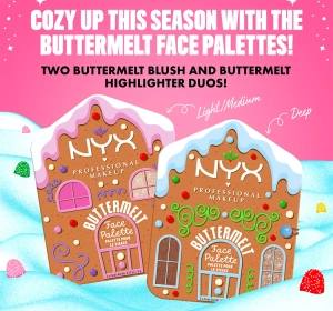 NYX Professional Makeup Buttermelt Face Palette Mulled And Merry палітра для контурування обличчя Light/Medium 2 x 5 г