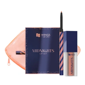 AA Wings Of Color Midnights подарунковий набір для макіяжу губ: олівець для губ 0,25 г + помада 5 мл + косметичка 01 Moon Beige