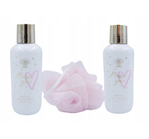 Aurora Xoxo White Tea подарунковий набір гель для душу 150мл + бальзам 150мл + губка для душу