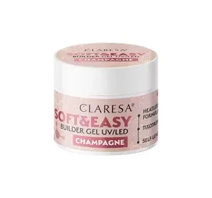 CLARESA SOFT & EASY ГЕЛЬ ДЛЯ НАРОЩУВАННЯ НІГТІВ UV/LED CHAMPAGNE 12Г