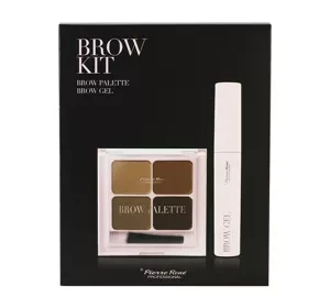PIERRE RENE BROW KIT НАБОР ДЛЯ МАКИЯЖА БРОВЕЙ ГЕЛЬ ДЛЯ УКЛАДКИ БРОВЕЙ + ПАЛЕТКА ДЛЯ БРОВЕЙ
