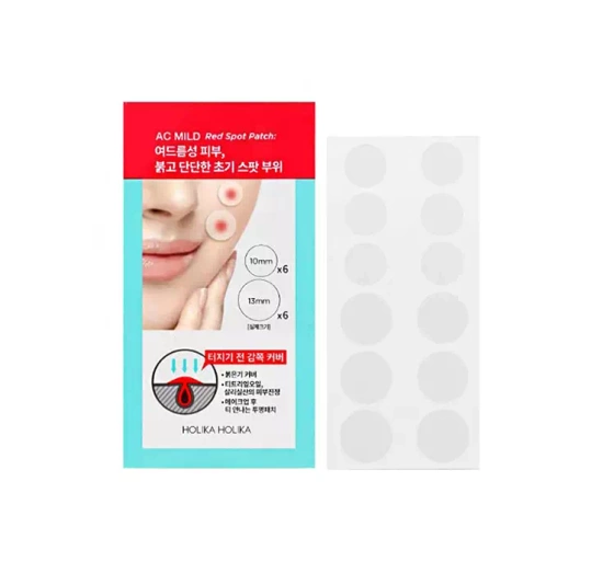 HOLIKA HOLIKA AC MILD RED SPOT PATCH ПЛАСТИРІ ПРОТИ АКНЕ 12 ШТ