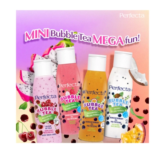 PERFECTA BUBBLE TEA КОНЦЕНТРИРОВАННЫЙ ГЕЛЬ ДЛЯ ДУША МИНИ COCONUT + ЗЕЛЕНЫЙ ЧАЙ 100Г