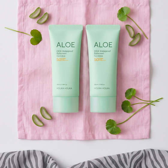 HOLIKA HOLIKA ALOE SOOTHING ESSENCE ЗАЩИТНЫЙ ГЕЛЬ ДЛЯ ЛИЦА И ТЕЛА SFP50 + 100МЛ 