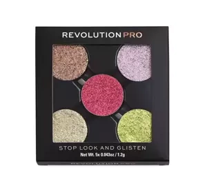REVOLUTION PRO STOP LOOK AND GLISTEN НАБІР ГЛІТЕРІВ ДЛЯ ПАЛЕТКИ ТІНЕЙ 5 x 1,2Г