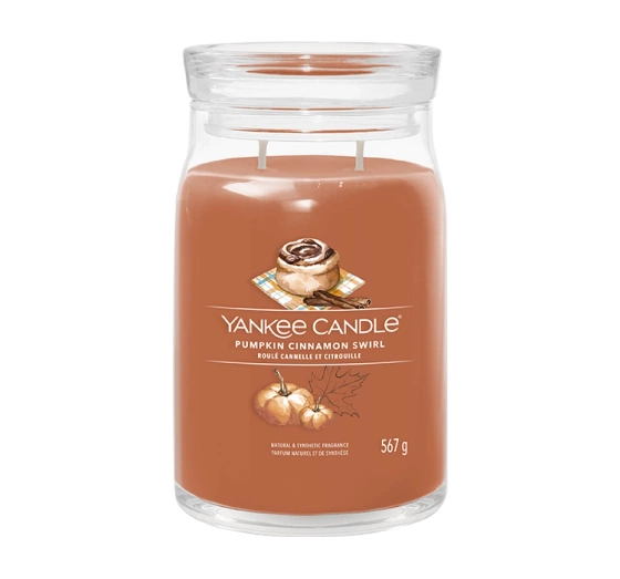 Натисніть на картинку, щоб її збільшити Yankee Candle Signature ароматична свічка Pumpkin Cinnamon Swirl 567г