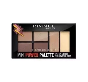 RIMMEL MINI POWER МНОГОФУНКЦИОНАЛЬНАЯ ПАЛЕТКА ДЛЯ ГЛАЗ, ГУБ И ЩЕК 001 FEARLESS 6,8Г