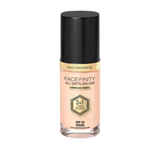 MAX FACTOR FACEFINITY ALL DAY FLAWLESS 3IN1 ВЕГАНСЬКИЙ ТОНАЛЬНИЙ ЗАСІБ C10 FAIR PORCELAIN 30МЛ