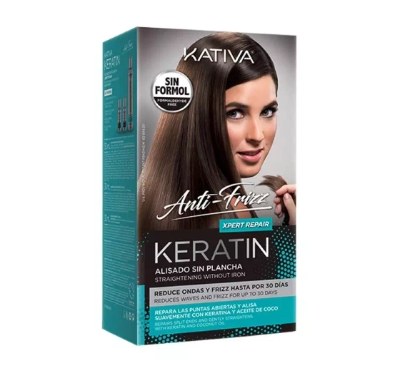 KATIVA ANTI-FRIZZ KERATIN XPERT REPAIR НАБІР ДЛЯ КЕРАТИНОВОГО ВИПРЯМЛЕННЯ ВОЛОССЯ 210МЛ