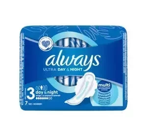 ALWAYS ULTRA ГИГИЕНИЧЕСКИЕ ПРОКЛАДКИ С КРЫЛЬЦАМИ 3 DAY & NIGHT 7 ШТ