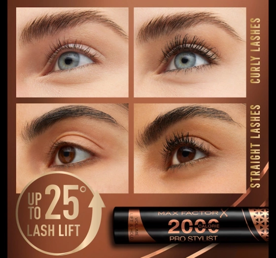 MAX FACTOR 2000 CALORIE PRO STYLIST ТУШ ДЛЯ ВІЙ BLACK 9МЛ