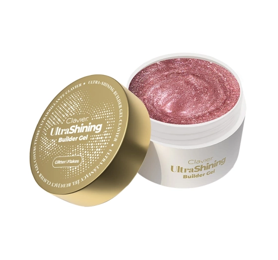 Натисніть на картинку, щоб її збільшити Clavier UltraShining Builder Gel, Glitter & Flakes ультраблискучий гель для нарощування нігтів 04 Call Me Queen 30 г
