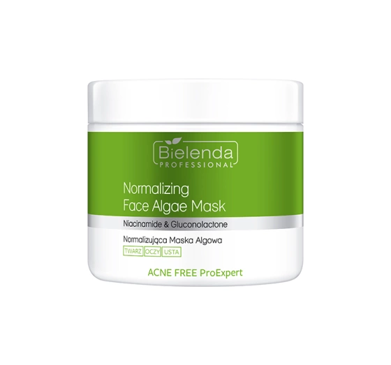 BIELENDA ACNE FREE PROEXPERT НОРМАЛИЗУЮЩАЯ АЛЬГИНАТНАЯ МАСКА ДЛЯ ЛИЦА, ГЛАЗ И ГУБ 160Г 