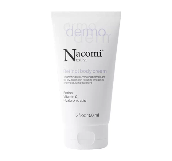 NACOMI NEXT LEVEL DERMO ОСВЕТЛЯЮЩЕ-ОМОЛОЖИВАЮЩИЙ КРЕМ ДЛЯ ТЕЛА С РЕТИНОЛОМ 150МЛ
