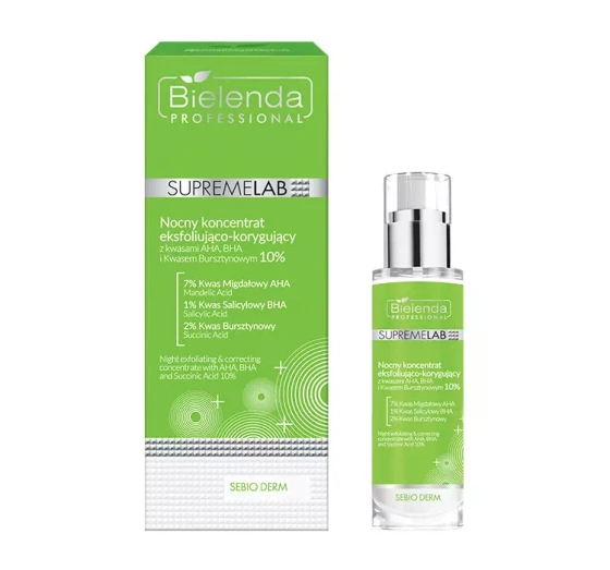 BIELENDA PROFESSIONAL SUPREMELAB SEBIO DERM НІЧНИЙ КОНЦЕНТРАТ ВІДЛУЩУЮЧО-КОРИГУЮЧИЙ 30МЛ