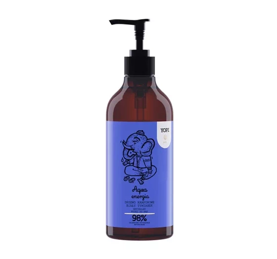 YOPE SOUL AQUA ЕНЕРГІЯ НАТУРАЛЬНЕ МИЛО ДЛЯ РУК КАМФОРНЕ ДЕРЕВО ТА ЧЕБРЕЦЬ БІЛИЙ 500МЛ