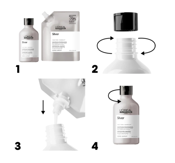 LOREAL PROFESSIONNEL SERIE EXPERT SILVER ШАМПУНЬ ДЛЯ ВОЛОС REFILL 500МЛ