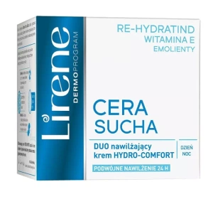 LIRENE СУХА ШКІРА КРЕМ ПОДВІЙНЕ ЗВЛОЖЕННЯ HYDRO-COMFORT ДЕНЬ/НІЧ 50МЛ