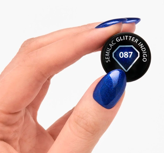 SEMILAC ГІБРИДНИЙ ЛАК УФ GLITTER INDIGO 087