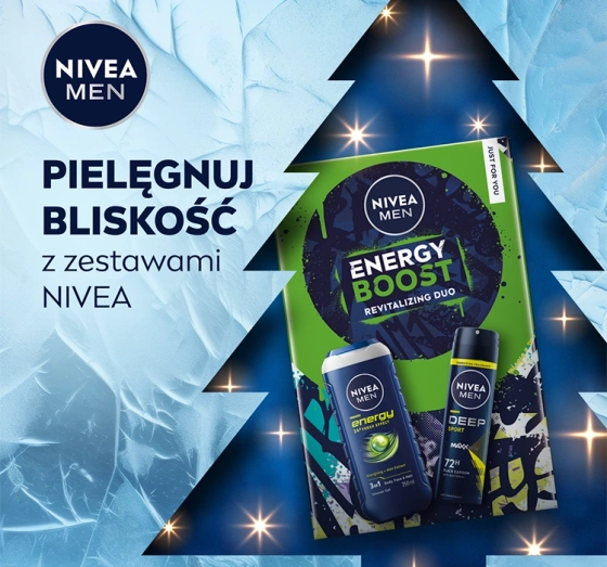 Нажмите на картинку, чтобы ее увеличить NIVEA MEN Energy Boost набор для мужчин: гель для душа + антиперспирант-спрей
