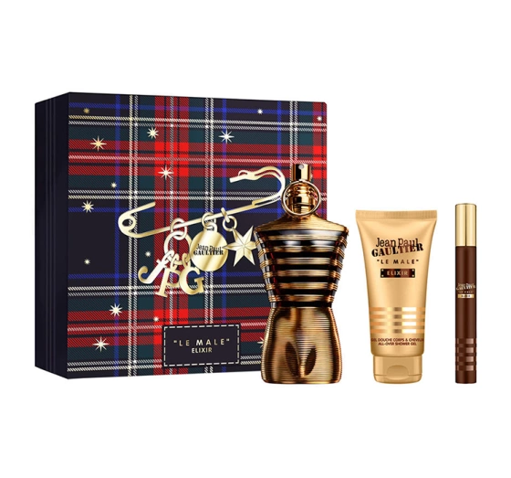 Нажмите на картинку, чтобы ее увеличить Jean Paul Gaultier Le Male Elixir Parfum духи 125 мл + 10 мл + гель для душа 75 мл
