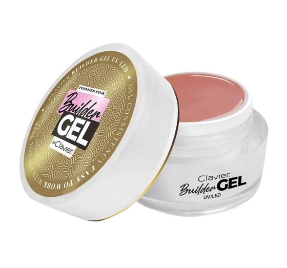 CLAVIER ГЕЛЬ ДЛЯ НАРАЩИВАНИЯ НОГТЕЙ UV/LED POWDER PINK 30Г