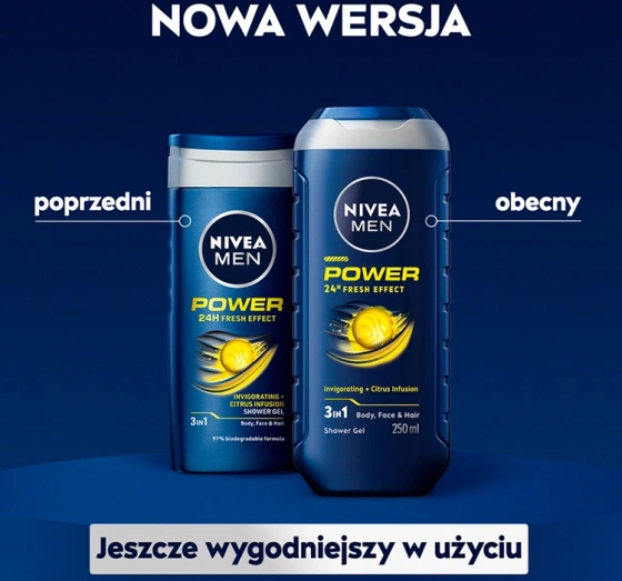 Нажмите на картинку, чтобы ее увеличить NIVEA MEN POWER FRESH ГЕЛЬ ДЛЯ ДУША ДЛЯ МУЖЧИН ДЛЯ ТЕЛА, ЛИЦА И ВОЛОС 500МЛ
