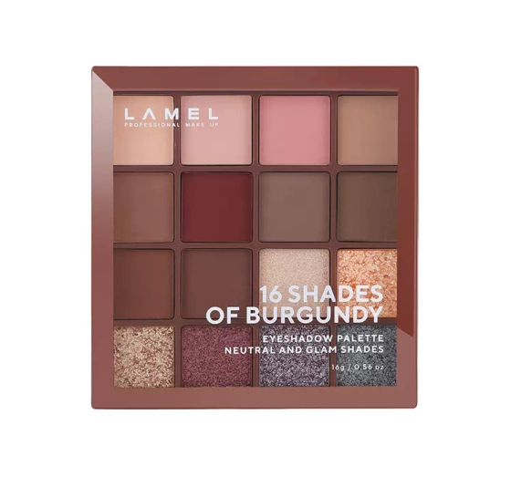 LAMEL 16 SHADES OF BURGUNDY ПАЛЕТКА ТІНЕЙ ДЛЯ ПОВІК 16Г