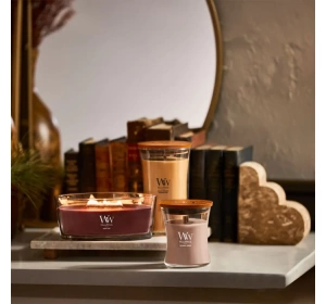 Woodwick Medium Jar Candle ароматична свічка Patchouli Creme 275 г