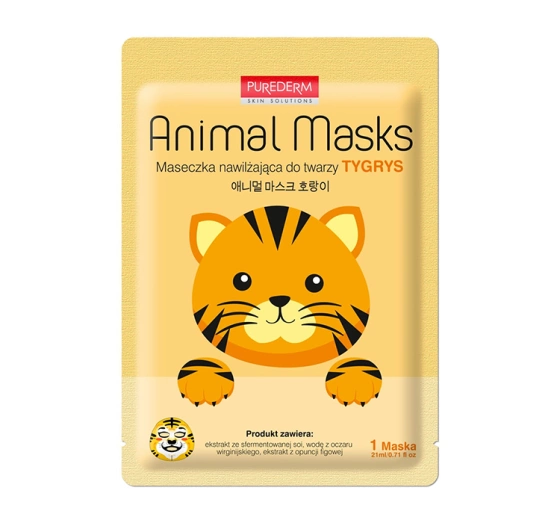PUREDERM ANIMAL ЗВОЛОЖУЮЧА ТКАНИННА МАСКА ТИГР