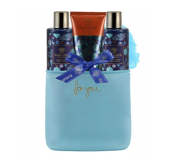 Aurora Elegance Wild Jasmine подарунковий набір гель для душу + крем для рук + бальзам + мочалка