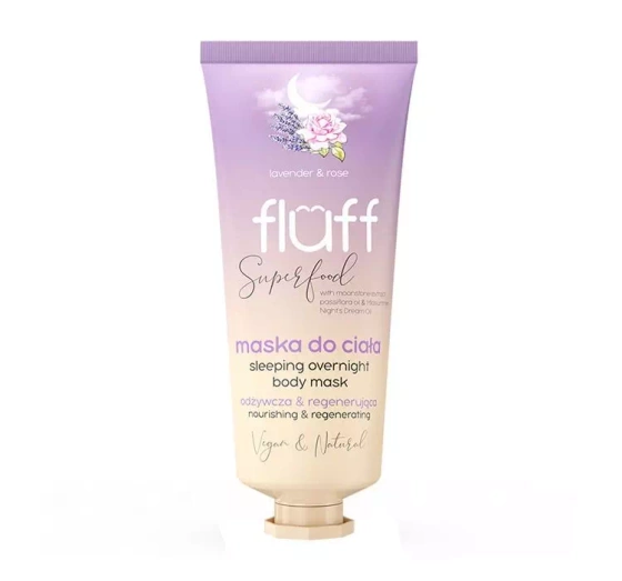 FLUFF SUPERFOOD МАСКА ДЛЯ ТЕЛА НА НОЧЬ ЛАВАНДА И РОЗА 150МЛ