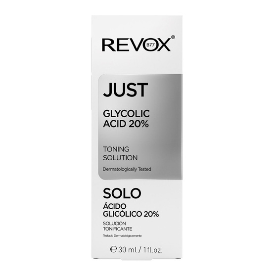 Revox B77 Just Glycolic Acid 20% Toning Solution — тонік для обличчя та шиї з 20% гліколевою кислотою, 30 мл