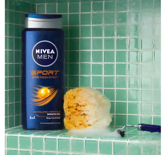 NIVEA MEN SPORT ГЕЛЬ ДЛЯ ТІЛА, ОБЛИЧЧЯ І ВОЛОССЯ 250МЛ