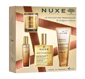 NUXE THE PRODIGIEUX COLLECTION  ПОДАРОЧНЫЙ НАБОР МАСЛО + МАСЛО ДЛЯ ДУША + ДУХИ + СВЕЧА