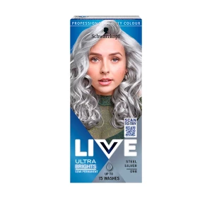 SCHWARZKOPF LIVE ULTRA BRIGHTS PRETTY PASTELS КРАСКА ДЛЯ ВОЛОС СРЕДНЕЙ УСТОЙЧИВОСТИ 098 STEEL SILVER